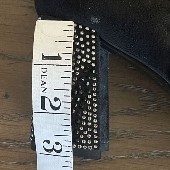 Impo Womens Booties Villa Size 8.5 Rhinestone Heel Fur Trim Memory Foam Side Zip - Picture 11 of 14